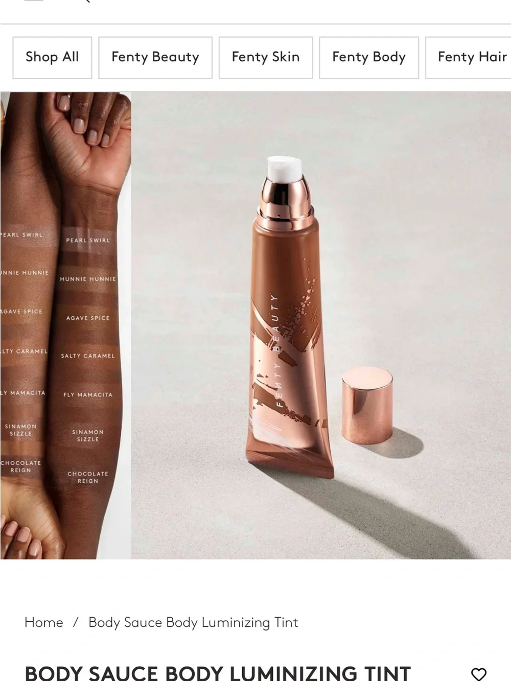 Fenty Beauty Body Sauce Illuminating Tint - Bronze Glow
